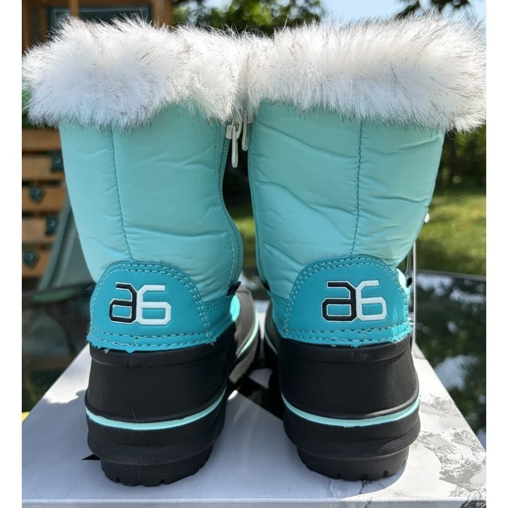 NWT Arctix Kids Chalet Snow Boots US 3 Island Azure Waterproof Faux Fur Winter